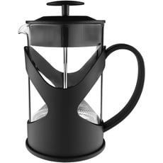 Café Olé XMP-03F Kaffeebereiter Kaffeepresse aus Kunststoff und Glas – Schwarz, Tamper aus Edelstahl, 350ML, für 3 Mokkatassen geeignet, 350 milliliters