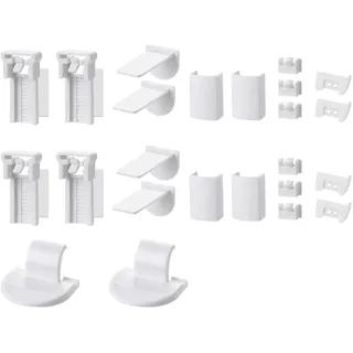 4 Kit 24 Stück Plissee Ersatzteile Set Klemmträger Zubehör, Klemmfix Halterung