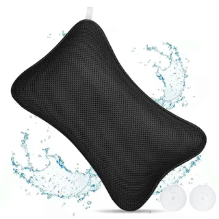 flintronic Badewannenkissen, Ergonomisches Luxus-Badewannenkissen, 3D-Badekissen für die Badewanne mit 2 Leistungsstarken Saugnäpfen für Home Spa und Badewannen Stützt Kopf, Nacken, Schultern, Rücken