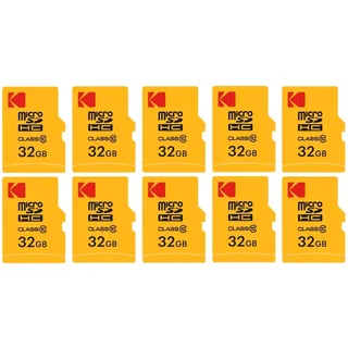 Kodak 10 Stück Micro-SDHC-Speicherkarten 32 GB mit Adapter – Hochgeschwindigkeits-Speicherlösung