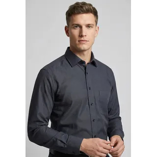 Langarmhemd MARVELIS, Herren, Gr. 41, N-Gr, schwarz, Web, Obermaterial: 100% Baumwolle, tailliert normal, 2-Knopf-Manschette, Hemden Langarmhemd, Businesshemd, Basic, New-Kentkragen, leicht tailliert
