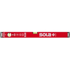 Sola SM RED Wasserwaage aus Aluminium, 100 cm, mit 2 Luftblasen, Rot