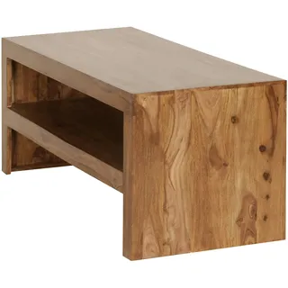 FineBuy Couchtisch Massiv-Holz Durban 110cm Wohnzimmer-Tisch braun Landhaus-Stil