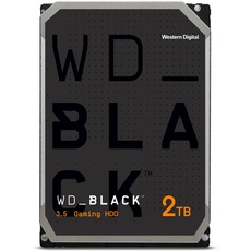 WD_BLACK Hochleistungsspeicher 2 TB (HDD, interne Gaming Festplatte, 7.200 U/min, SATA 6 Gbit/s, 256 MB Cache, 3.5 Zoll, Gaming HDD) Schwarz