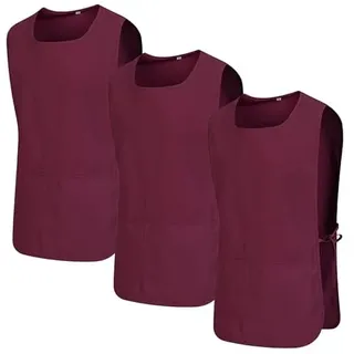 MISEMIYA - Paket 3 Einheiten - SCHÜRZE Reinigung ARBEITSUNIFORM KLINIK Krankenhaus Reinigung TIERARZT 3-3301 - X-Large, Granat 68