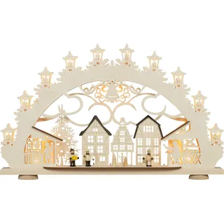 SAICO Original LED Schwibbogen »3D-Lichterbogen, Altstädter Weihnachtsmarkt« Premium LED-Beleuchtung, warmweiß, BxHxT: 66x40x11 cm