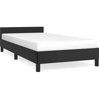 vidaXL Bettgestell mit Kopfteil ohne Matratze Schwarz 80x200 cm - Schwarz