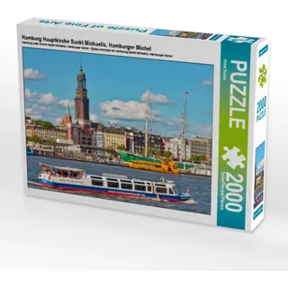 CALVENDO Puzzle Hamburg Hauptkirche Sankt Michaelis, Hamburger Michel 2000 Teile Puzzle quer | 2000 Teile Lege-Größe 90x67cm Foto-Puzzle für glückliche Stunden