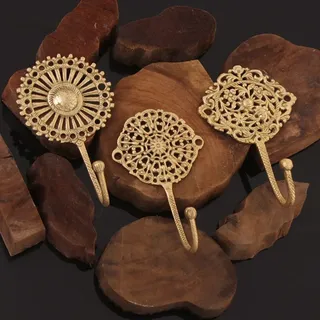 Indian Shelf Garderobenhaken Boho 3 Stück Gold