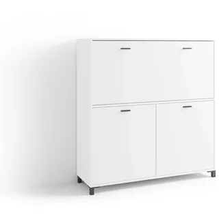 byLIVING Sekretär Montana/Sekretär matt weiß/Office-Schrank mit viel Stauraum, Breite 120, cm