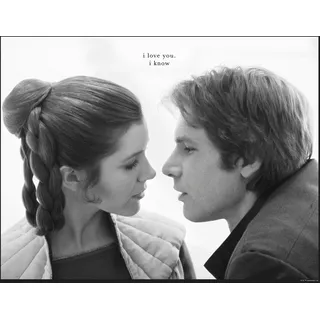 Komar Bild »Star Wars Classic Leia Han Love« Star Wars 1 Stk. tlg. Wandbild zur Dekoration im Kinderzimmer - ohne Rahmen, schwarz-weiß