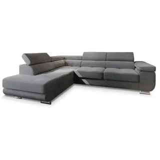 masseno Eckcouch Polyester 3-Sitzer Grau