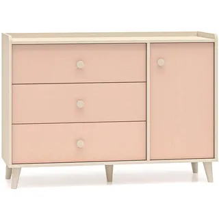 Feldmann-Wohnen Kommode Mevel Wüstensand / Millennial Pink 120 / 40 / 85cm , Holz , 3 Schubladen , Rechteckig , 120x85x40 cm , Kleinmöbel, Kommoden, Kommoden