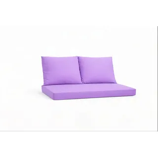 Setgarden Triple Outdoor Palettenkissen Set 120x50x10cm Sitzkissen + Rückenkissen 2x60x50cm 1tlg Purple