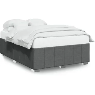 vidaXL Bettgestell ohne Matratze Dunkelgrau 140x200 cm Stoff - Grau