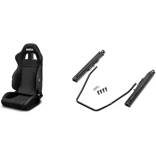 Sparco Sportsitz R100 MY22 - Schwarz - Verstellbar & 49302 Sportsitze Schlitten - Universal - In China hergestellt