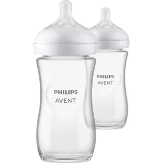 Philips Natural Response - Babyflasche aus Glas 1M+ 240ml 2er-Pack - SCY933/02