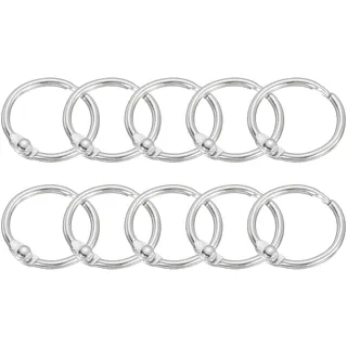 QUARKZMAN 24 Stück Duschvorhang Ringe - Gardinen Ringe aus Kohlenstoffstahl19mm Innendurchmesser Rund Vorhang Ringe Duschvorhang für Fenstervorhang Bettvorhang Duschvorhang, Silber