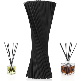 Duftstäbchen Nachfüllpack,100 Stück Raumduft Stäbchen,Reed Diffuser Sticks 3mm*30cm Schwarzes Diffuser Stöcke Faser Geruchlos Duftstäbchen für Home Office Room Spa Duft Dekor