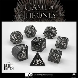 Pegasus Game of Thrones Würfel Set Night's Watch (8) - Silber