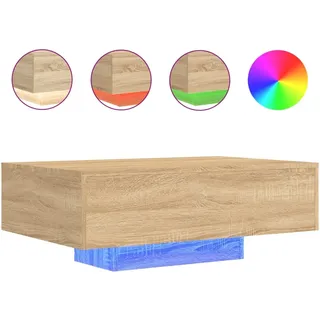 vidaXL Couchtisch mit LED-Leuchten Sonoma-Eiche 85x55x31 cm - Braun