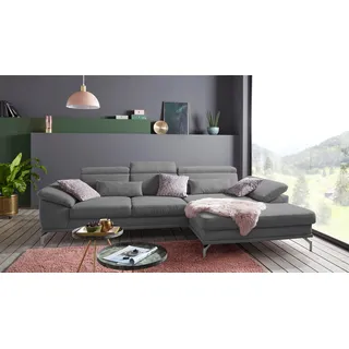 Dekokissen SIT & MORE "Scorpio", grau (chromfarben, unifarben), B:10cm H:25cm L:65cm, Microfaser, Dekokissen_Sitzkissen_Kissenhüllen, Dekokissen, 2er-Set Nierenkissen