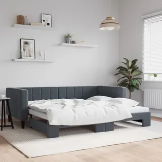 Möbel Schlafsofa,2-in-1-Tagesbett Ausziehbar Dunkelgrau 90x200 cm Samt - Schlafzimmer Betten"Design 2024" DE62269594 - Grau