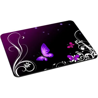 PEDEA Gaming und Office Mauspad 220 x 180 mm Purple Butterfly