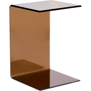BELIANI Beistelltisch Braun Transparent 40 x 61 cm Sicherheitsglas Leicht Transportierbar Multifunktional Rechteckig Minimalistisch Skandinavisch Stil - Braun