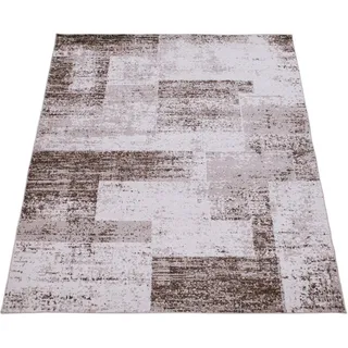 Paco Home Teppich Wohnzimmer Kurzflor Vintage Stil Abstrakt Modernes Geometrisches Rautenmuster Design, Grösse:120x160 cm, Farbe:Beige 2