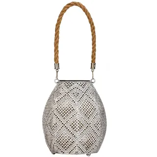 Pauleen 48182 Sunshine Diamond Solar-Laterne für Balkon oder Garten Weiß Außenbeleuchtung Metall Solar 3000K