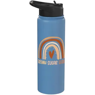 Brown Sugar Babe Proud Black Women Boho Rainbow Stainless Steel Insulated Water Bottle