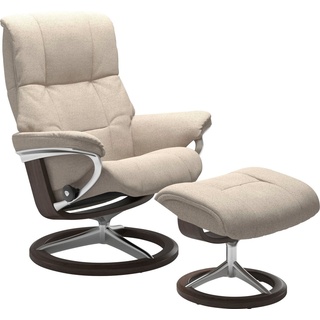 Stressless® Relaxsessel »Mayfair«, (Set, Relaxsessel mit Hocker), mit Hocker, mit Signature Base, Größe S, M & L, Gestell Wenge, beige