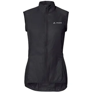Vaude Matera Air Weste Damen – Leichte Sportweste mit 80% Windschutz, Jacke unter Verwendung von recyceltem Material, 80 g, Atmungsaktiv - black, 46