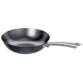 Schulte-Ufer 1460-28 i Wokpfanne Iron-Star | Eisenpfanne | unbeschichtet | 28 cm | ca. 3,30 l, Schwarz,silber