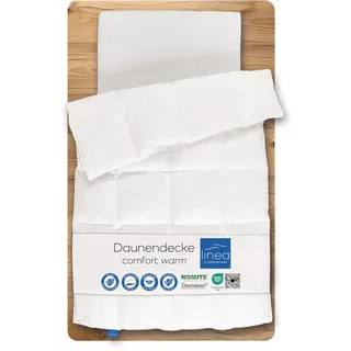 LINEA by böhmerwald - comfort - kuschlige Daunendecke normal, 200x200, 90% Daunen / 10% Federn, Allergiker geeignet, waschbar bis 60 °C, in Deutschland produziert
