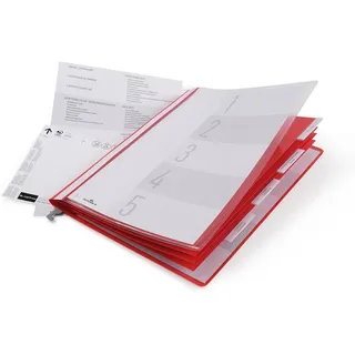Durable Personalhefter mit Deckblatt und Taben, 5 Unterteilungen, inkl. Hängeschiene, 5 Stück, rot, 255503
