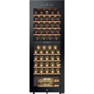 Haier Wine Bank 50 Serie 5 HWS56GDG, Weinkühler mit Kompressor, Freistehend, 31 Flasche(n), G, Schwarz, Schwarz - Schwarz