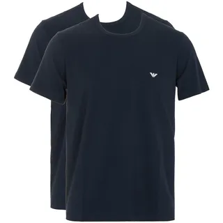 Emporio Armani Man's Core Logoband 2-Pack Crewneck T-Shirt, Blau, L, Regular, Armani Blue/Armani Blue, L