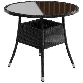 Juskys Yoro Gartentisch Ø 80 x 73 cm Schwarz