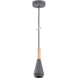 Paco Home MORA 1-flg. Ø 9 cm Trichterform grau Holz Metall
