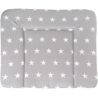 roba Wickelauflage Little Stars (BxL): 85 x 75 cm - Baby Wickelunterlage mit Sternen Design - Weiche Wickeltischauflage in Weiß / Hellgrau