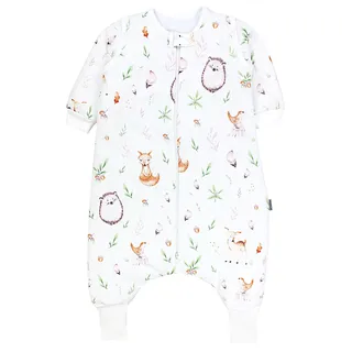 Babyschlafsack TUPTAM "Schlafsack mit Füßen Winterschlafsack mit Armen Beinen" Gr. 80, beige (waldtiere, igel, rehe), Schlafsäcke, Baby, L: 86cm, Obermaterial: 100% Baumwolle CO., Babyschlafsack, L:86cm