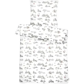 APELT Bettwäsche »Lasse« modisch-romantische winterliche Landschaft im Chalet-Stil, grau