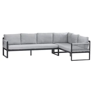 Dining Eck-Sofa Reims | Rechts | Schwarz & Sand - Beige, Schwarz