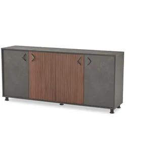 Grau-Braunes Sideboard Arbeitszimmer Möbel Edie Büro Anrichte - Grau, Braun