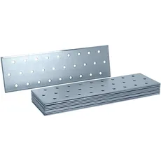 HELPMATE – 12 Stück Lochplatten 60x200 mm – Flachverbinder galvanisch verzinkt & blau passiviert – Holzverbinder mit hervorragendem Korrosionsschutz, stabil & langlebig – einfache Montage