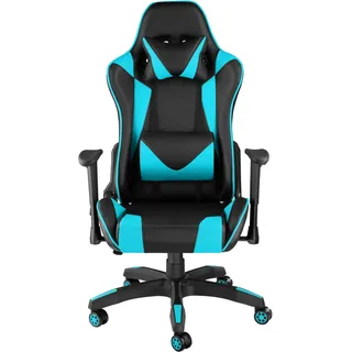 Tectake Racing Gaming Stuhl Polyurethan Blau