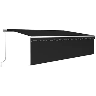 vidaXL Markise Manuell Einziehbar mit Rollo 5x3 m Anthrazit - Grau