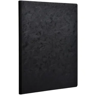 Clairefontaine 791401C - Heft / Notizbuch AgeBag DIN A4 21x29,7cm, Leinenoptik, blanko Schwarz, 1 Stück